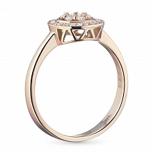 14K Rose Gold Ring with 27 Round-Cut Lab-Created Diamonds 0.26 CT.TW