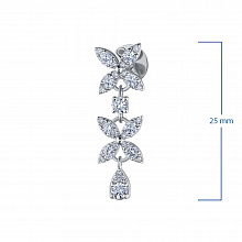 14K White Gold Earring Studs with 54 Round-Cut Lab-Created Diamonds 1.428 CT.TW