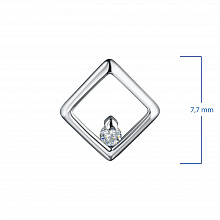 Sterling Silver Pendant with 1 Round-Cut Lab-Created Diamond 0.016 CT.TW