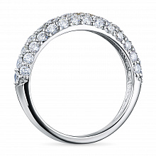 14K White Gold Ring with 43 Round-Cut Lab-Created Diamonds 0.728 CT.TW