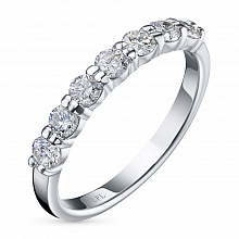 14K White Gold Ring with 7 Round-Cut Lab-Created Diamonds 0.518 CT.TW