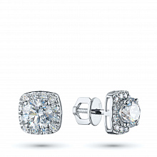 White Gold Earring Studs with 34 Round-Cut Lab-Created Diamonds 2.704 CT.TW
