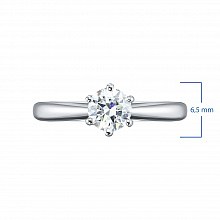 14K White Gold Ring with 1 Round-Cut Lab-Created Diamond 0.452 CT.TW