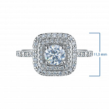 14K White Gold Ring with 57 Round-Cut Lab-Created Diamonds 1.023 CT.TW