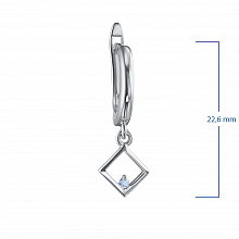 Sterling Silver Earrings with 2 Round-Cut Lab-Created Diamonds 0.032 CT.TW
