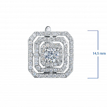 14K White Gold Earrings with 154 Round-Cut Lab-Created Diamonds 1.412 CT.TW