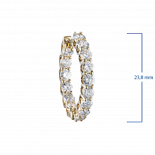 14K Yellow Gold Earrings with 30 Round-Cut Lab-Created Diamonds 4.478 CT.TW