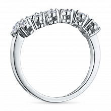 14K White Gold Ring with 18 Round-Cut Lab-Created Diamonds 0.735 CT.TW