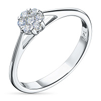 Sterling Silver Ring with 7 Round-Cut Lab-Created Diamonds 0.107 CT.TW - изображение 5