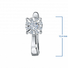 Sterling Silver Earrings with 18 Round-Cut Lab-Created Diamonds 0.297 CT.TW