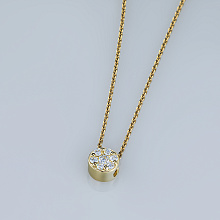 14K Yellow Gold Pendant with 7 Round-Cut Lab-Created Diamonds 0.153 CT.TW