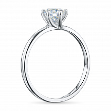 14K White Gold Ring with 1 Round-Cut Lab-Created Diamond 0.485 CT.TW