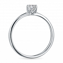 Sterling Silver Ring with 1 Round-Cut Lab-Created Diamond 0.274 CT.TW