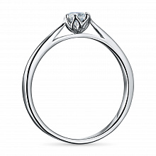 Sterling Silver Ring with 1 Round-Cut Lab-Created Diamond 0.209 CT.TW