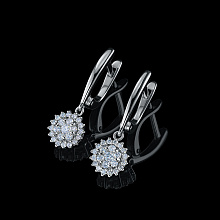 14K White Gold Earrings with 46 Round-Cut Lab-Created Diamonds 0.537 CT.TW