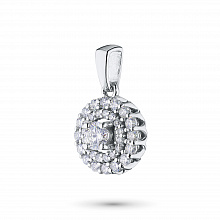 14K White Gold Pendant with 33 Round-Cut Lab-Created Diamonds 0.745 CT.TW