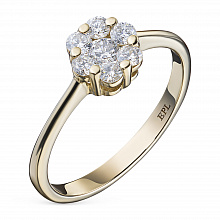 14K Yellow Gold Ring with 7 Round-Cut Lab-Created Diamonds 0.338 CT.TW