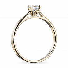 14K Yellow Gold Ring with 1 Round-Cut Lab-Created Diamond 0.33 CT.TW