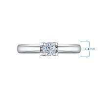 Sterling Silver Ring with 1 Round-Cut Lab-Created Diamond 0.292 CT.TW - изображение 3