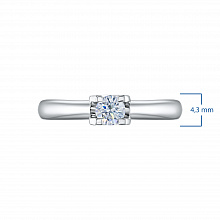 Sterling Silver Ring with 1 Round-Cut Lab-Created Diamond 0.284 CT.TW