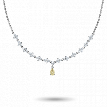 14K White Gold Necklace with 50 Round-Cut Lab-Created Diamonds 3.134 CT.TW