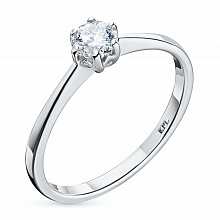 Sterling Silver Ring with 1 Round-Cut Lab-Created Diamond 0.249 CT.TW
