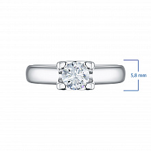 White Gold Ring with 1 Round-Cut Diamond 0.51 CT.TW