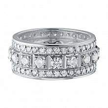 14K White Gold Ring with 84 Round-Cut Lab-Created Diamonds 2.986 CT.TW