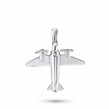 Sterling Silver Pendant with 1 Round-Cut Lab-Created Diamond 0.006 CT.TW