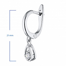 Sterling Silver Earrings with 2 Round-Cut Lab-Created Diamonds 0.25 CT.TW
