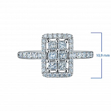 14K White Gold Ring with 42 Round-Cut Lab-Created Diamonds 0.612 CT.TW