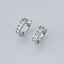 14K White Gold Earrings with 10 Round-Cut Lab-Created Diamonds 0.573 CT.TW