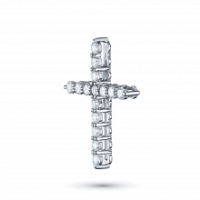 14K White Gold Pendant with 15 Round-Cut Lab-Created Diamonds 1.05 CT.TW