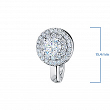 14K White Gold Earrings with 70 Round-Cut Lab-Created Diamonds 1.06 CT.TW