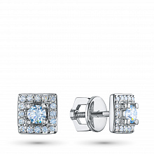 Sterling Silver Earring Studs with 34 Round-Cut Lab-Created Diamonds 0.677 CT.TW