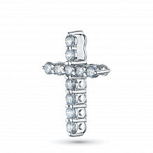 14K White Gold Pendant with 11 Round-Cut Lab-Created Diamonds 0.726 CT.TW
