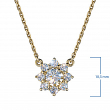 14K Yellow Gold Necklace with 9 Round-Cut Lab-Created Diamonds 0.588 CT.TW
