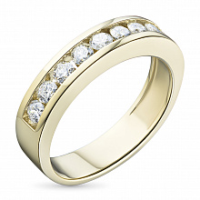 14K Yellow Gold Ring with 9 Round-Cut Lab-Created Diamonds 0.379 CT.TW