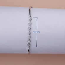 14K White Gold Bracelet with 28 Round-Cut Lab-Created Diamonds 0.572 CT.TW