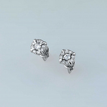 Sterling Silver Earring Studs with 18 Round-Cut Lab-Created Diamonds 0.261 CT.TW