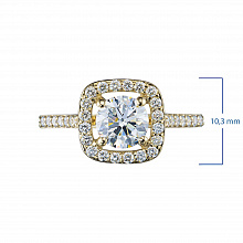 14K Yellow Gold Ring with 37 Round-Cut Lab-Created Diamonds 2.695 CT.TW