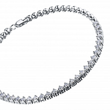 14K White Gold Bracelet with 27 Round-Cut Lab-Created Diamonds 1.493 CT.TW