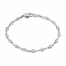 14K White Gold Bracelet with 18 Round-Cut Lab-Created Diamonds 1.494 CT.TW