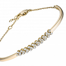 14K Yellow Gold Bracelet with 28 Round-Cut Lab-Created Diamonds 0.677 CT.TW