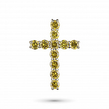 14K Yellow Gold Pendant with 11 Round-Cut Lab-Created Diamonds 0.993 CT.TW