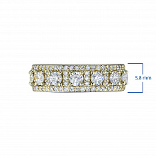 14K Yellow Gold Ring with 123 Round-Cut Lab-Created Diamonds 1.455 CT.TW