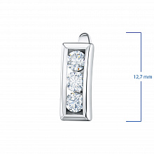 14K White Gold Earrings with 6 Round-Cut Lab-Created Diamonds 0.851 CT.TW