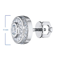 White Gold Earring Studs with 80 Round-Cut Lab-Created Diamonds 1.245 CT.TW - изображение 2