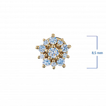 14K Yellow Gold Earring Studs with 22 Round-Cut Lab-Created Diamonds 0.445 CT.TW