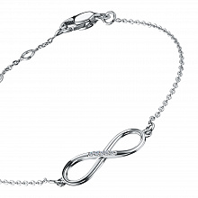 Sterling Silver Bracelet with 5 Round-Cut Lab-Created Diamonds 0.032 CT.TW